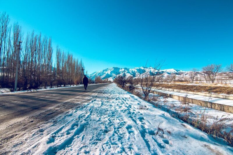 kyrgyzstan winter landscape