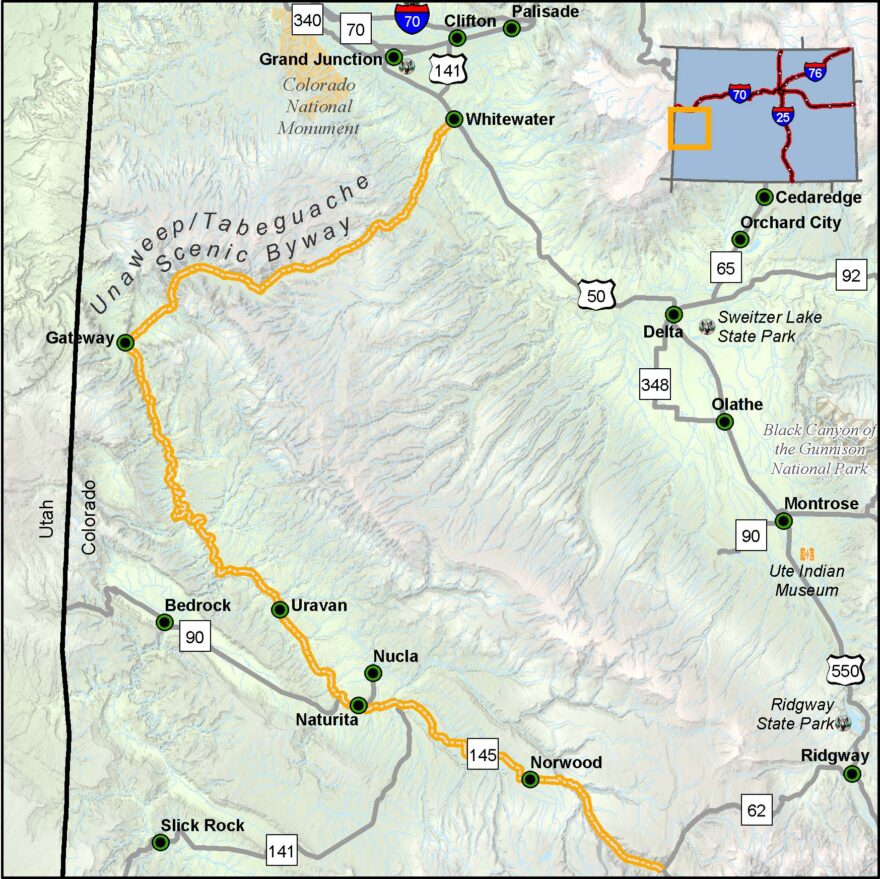 red rock scenic byway map